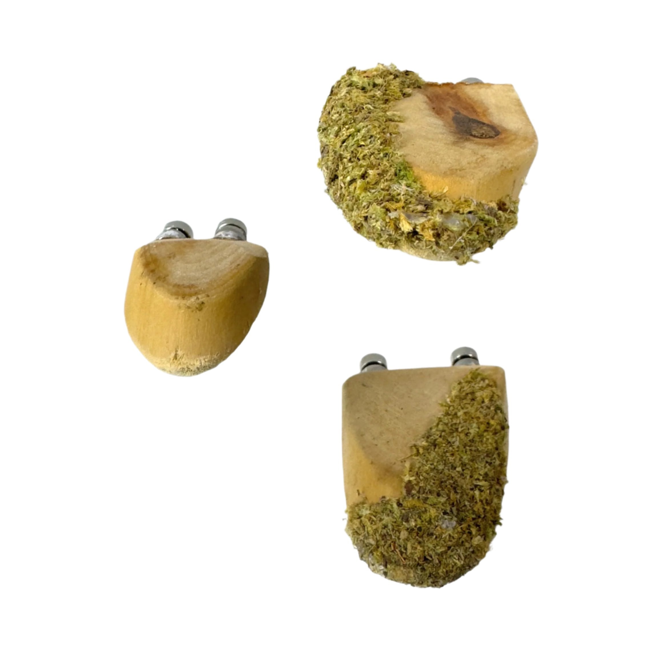 3 x Curved Ledges with moss