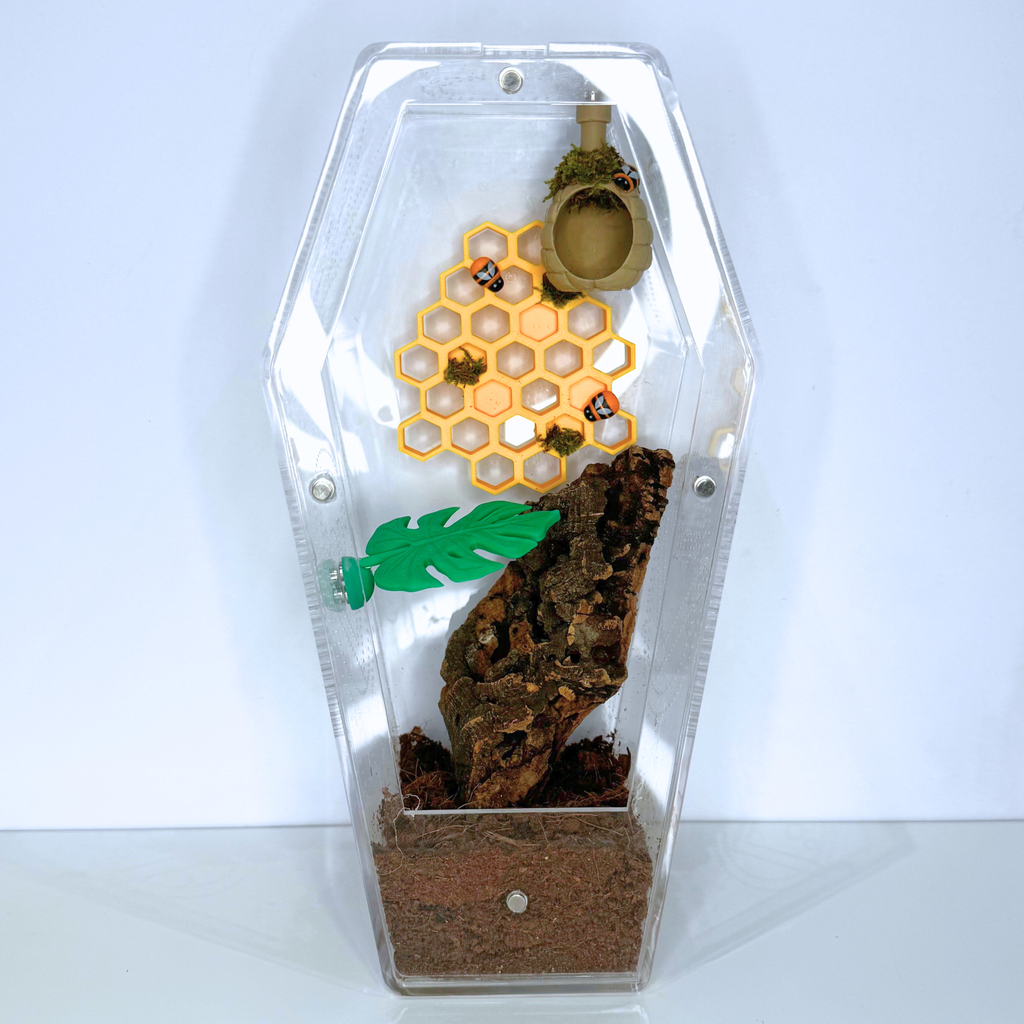 🐝 Bumblebee Enrichment Decor Set – Magnetic 3D Printed Habitat Decor