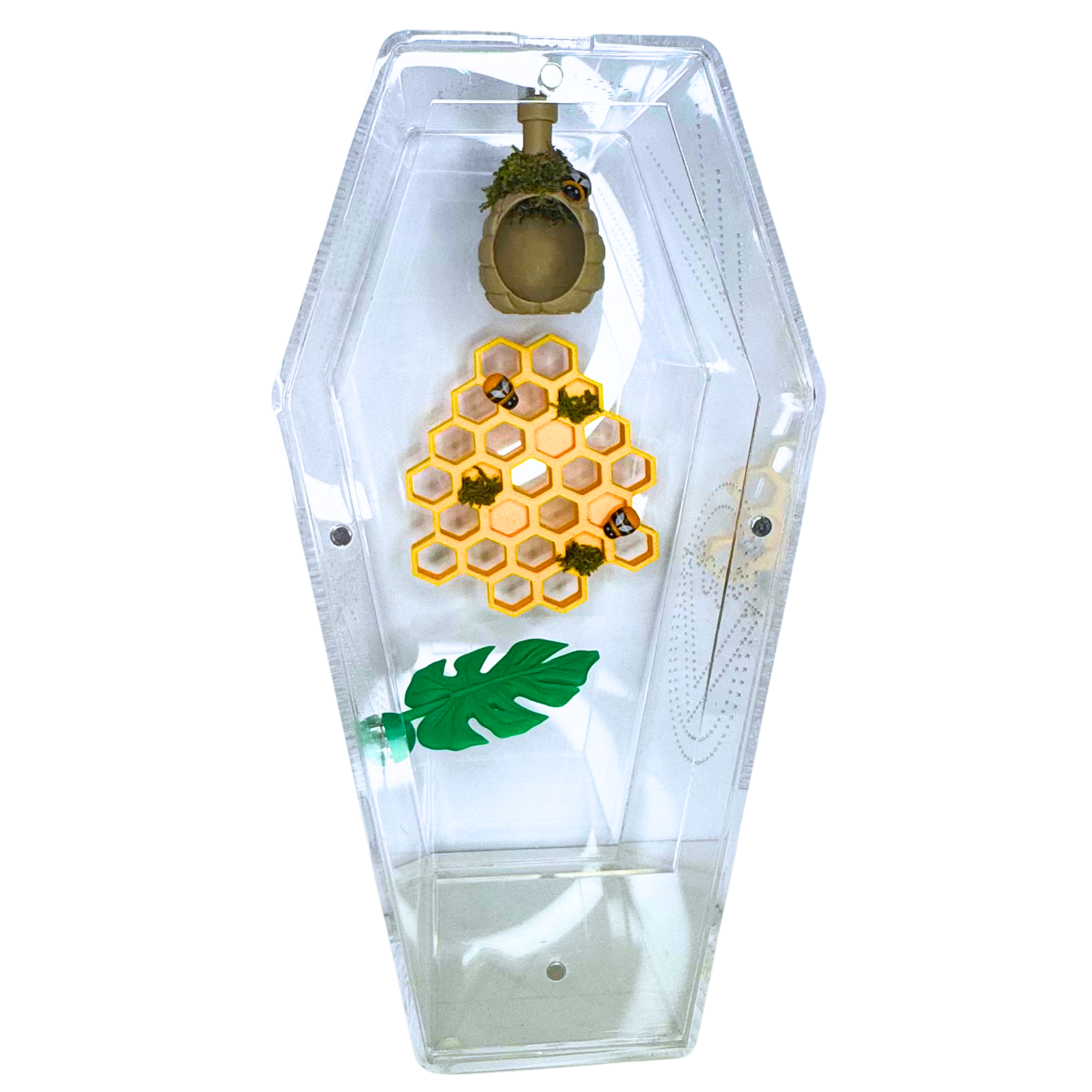 🐝 Bumblebee Enrichment Decor Set – Magnetic 3D Printed Habitat Decor