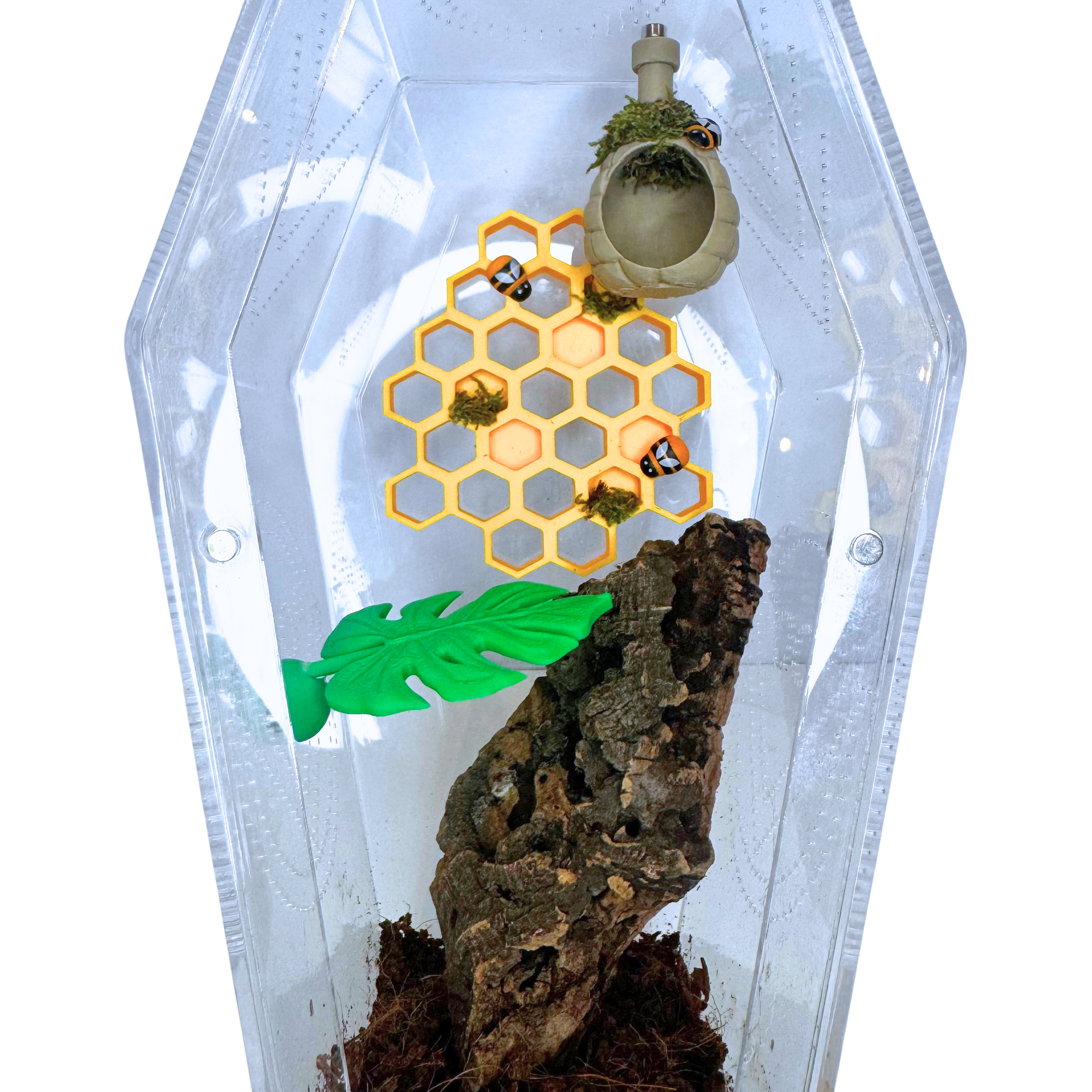 🐝 Bumblebee Enrichment Decor Set – Magnetic 3D Printed Habitat Decor