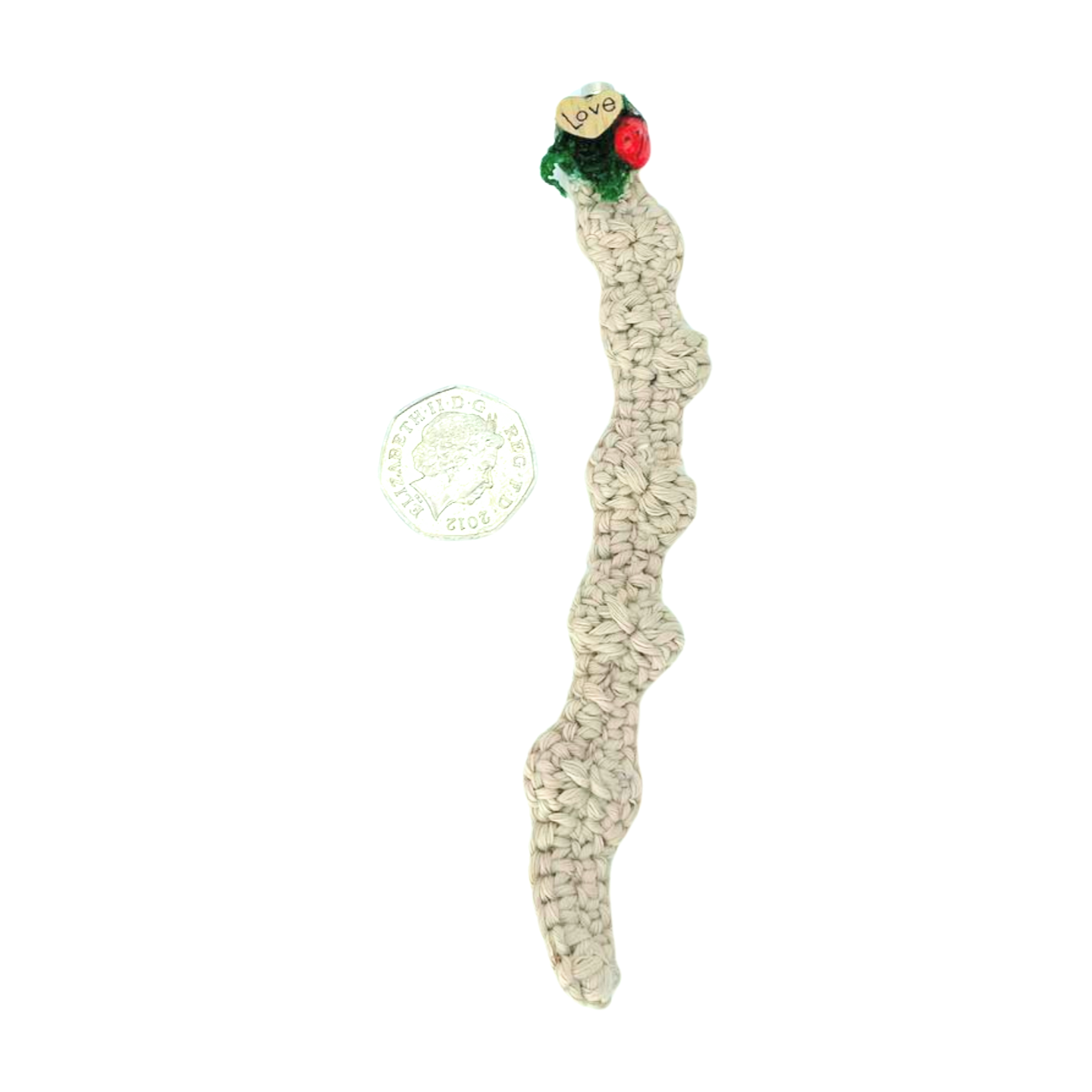 Crocheted Hanging Helter Skelter - Natural Love Bug - Jumping Spider Setup - Opus Vita