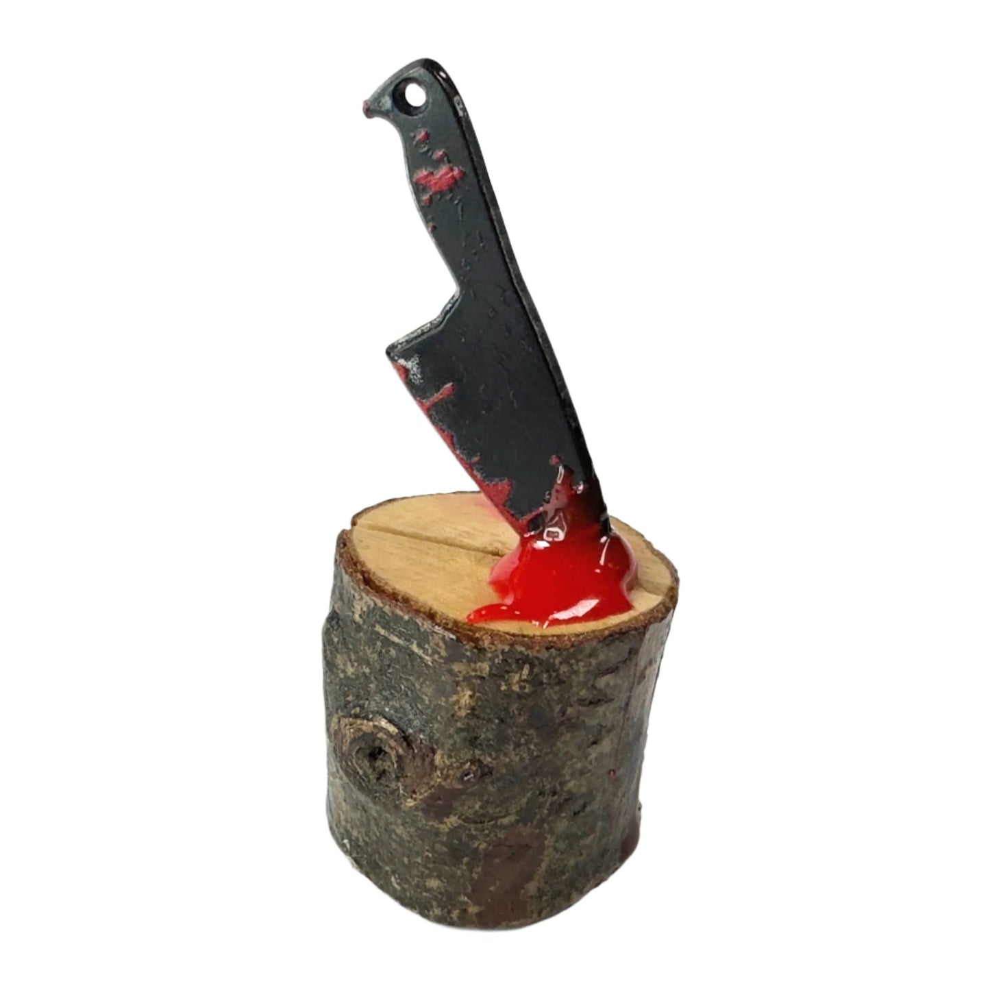 Halloween - Mini Bloody Butchers Block with Weapon - with Magnets - Jumping Spider Setup - Opus Vita