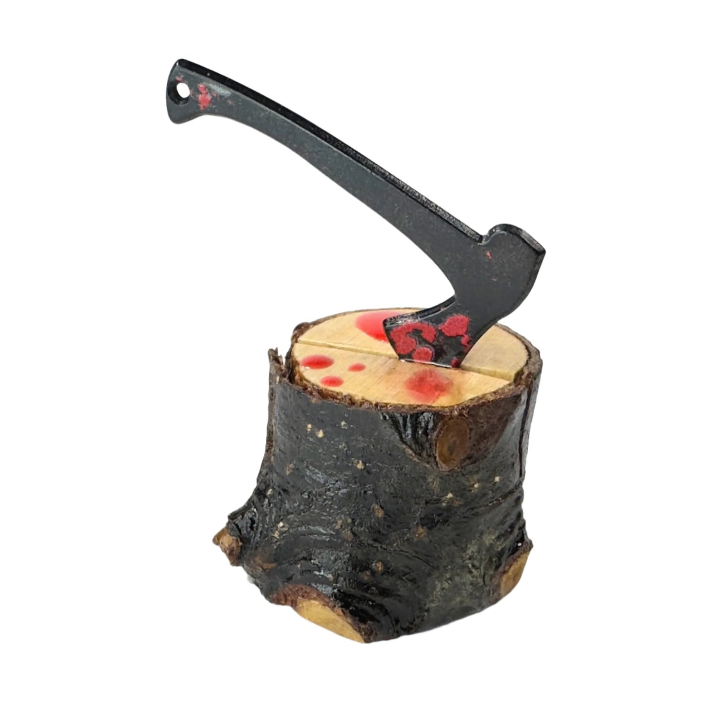 Halloween - Mini Bloody Butchers Block with Weapon - with Magnets - Jumping Spider Setup - Opus Vita