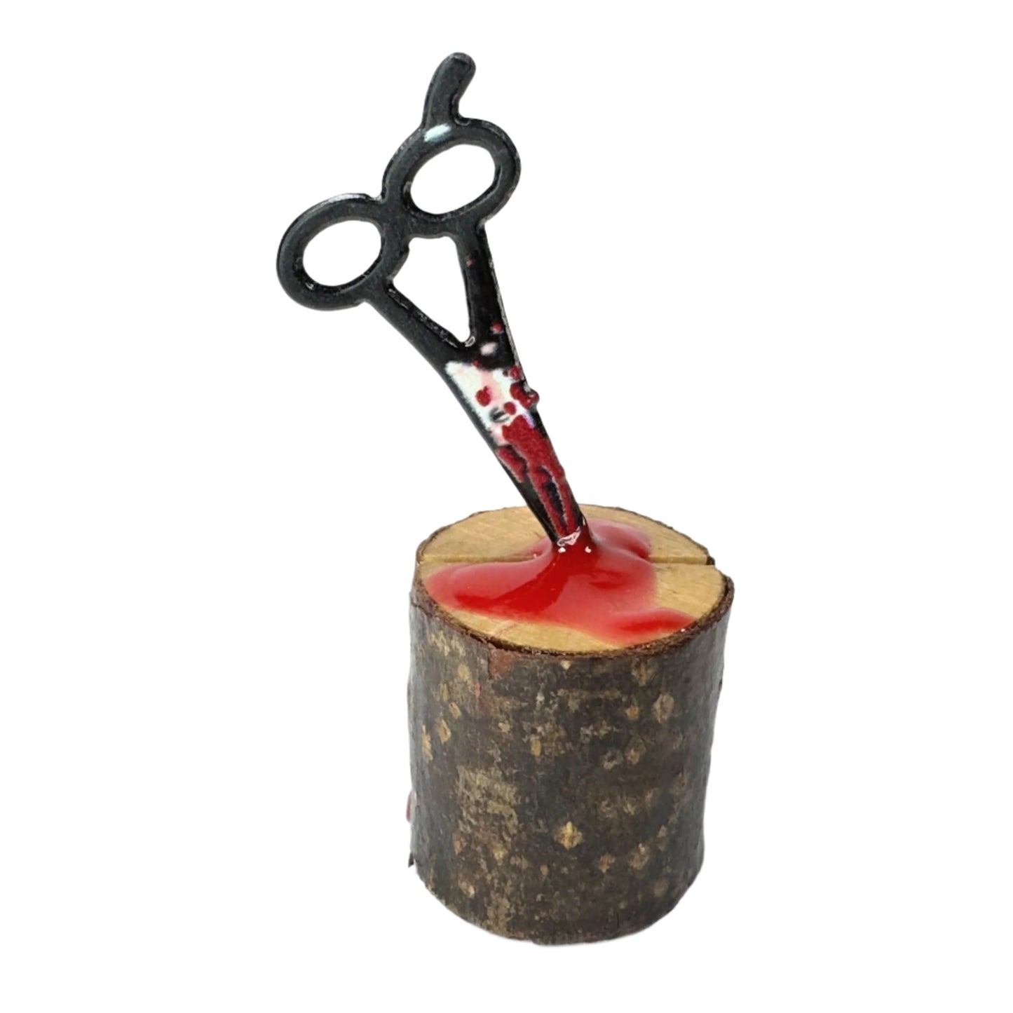 Halloween - Mini Bloody Butchers Block with Weapon - with Magnets - Jumping Spider Setup - Opus Vita