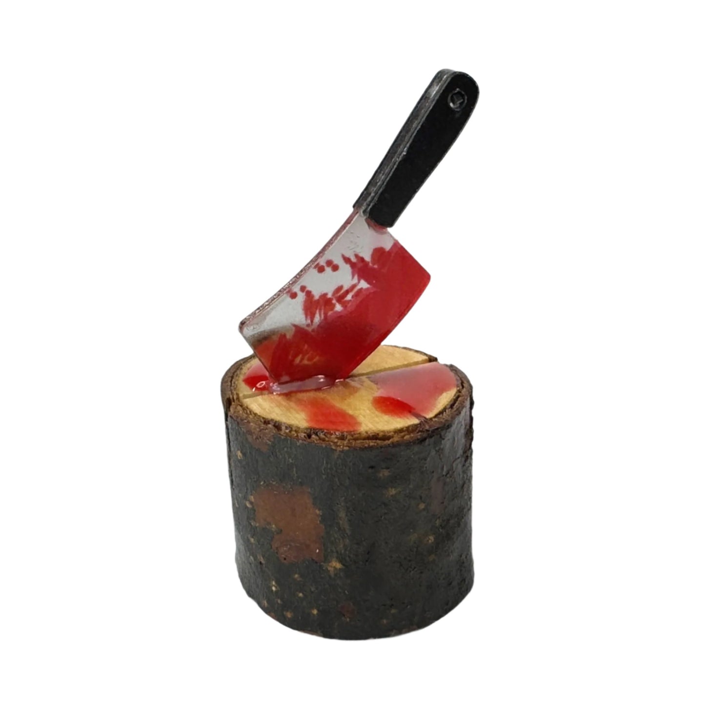 Halloween - Mini Bloody Butchers Block with Weapon - with Magnets - Jumping Spider Setup - Opus Vita