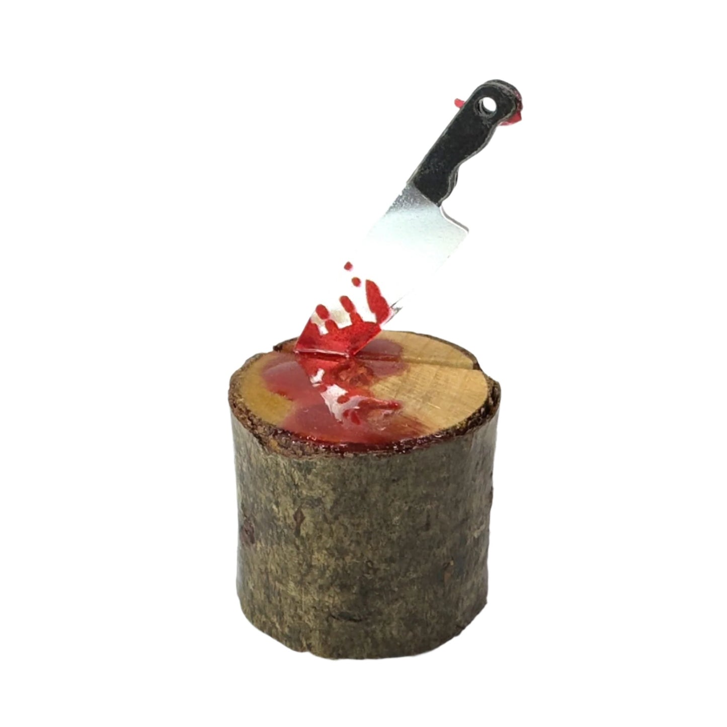 Halloween - Mini Bloody Butchers Block with Weapon - with Magnets - Jumping Spider Setup - Opus Vita