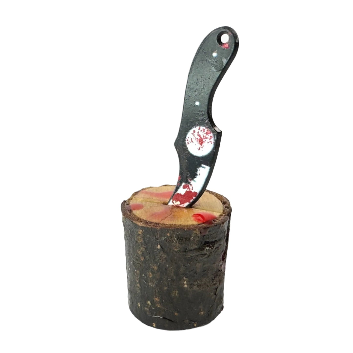 Halloween - Mini Bloody Butchers Block with Weapon - with Magnets - Jumping Spider Setup - Opus Vita