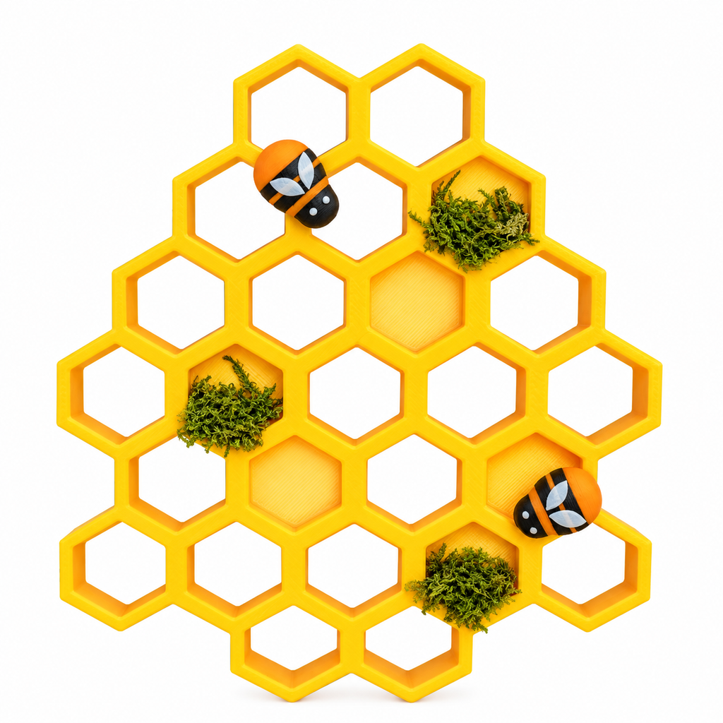 🐝 Bumblebee Enrichment Decor Set – Magnetic 3D Printed Habitat Decor