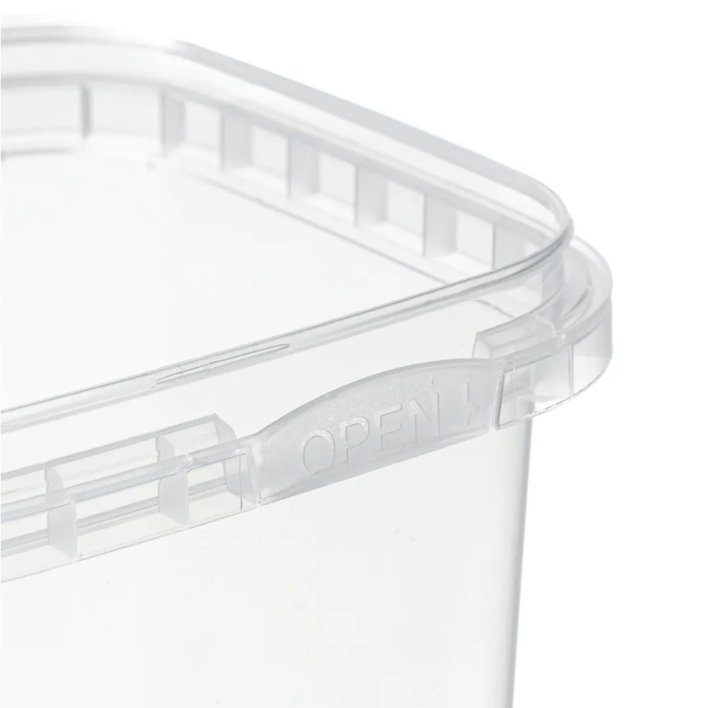 Foam Vented Culture Tubs - 520ml Plastic Tamper Evident - Clear Square Tub - Food Safe - Leak Proof - Reusable
