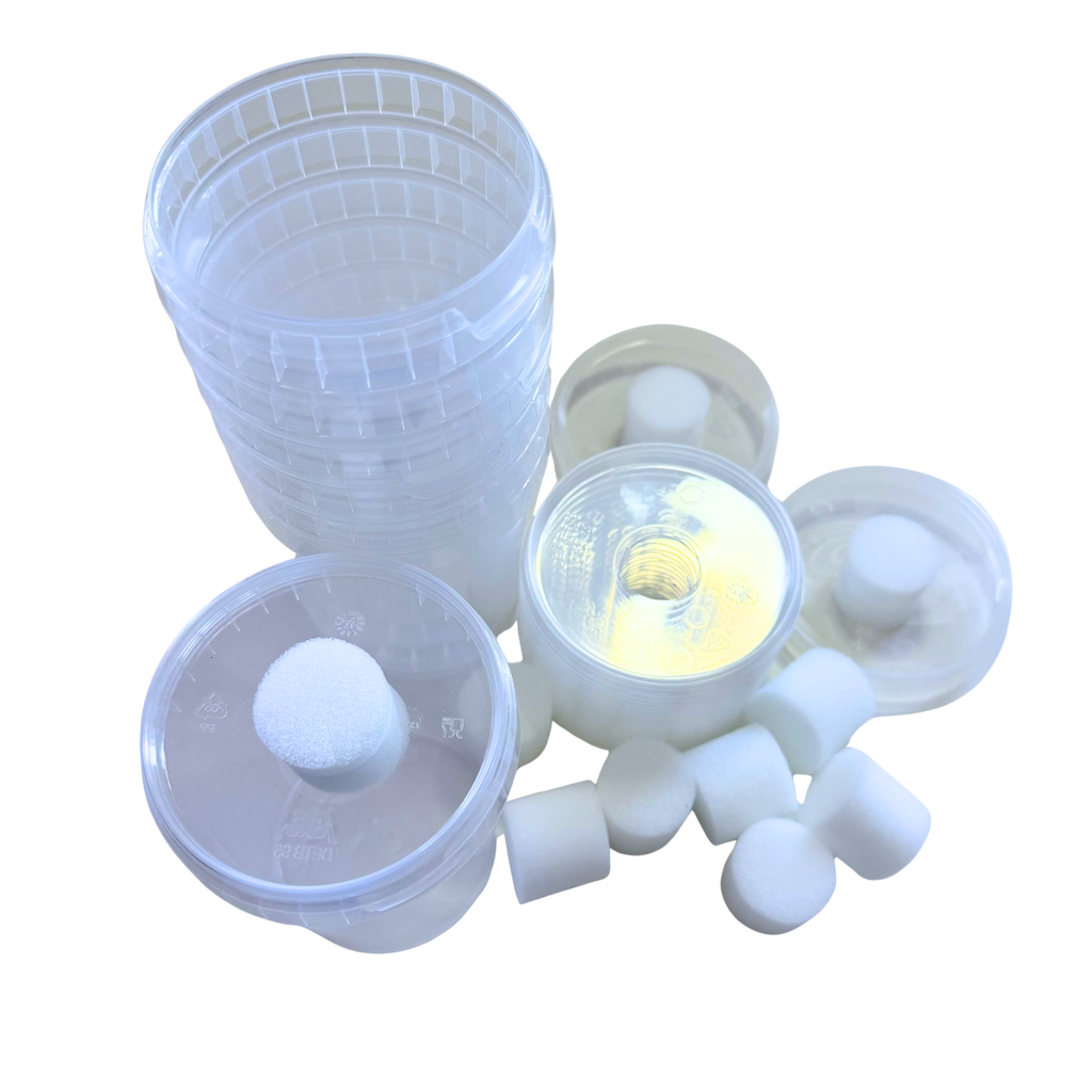 Foam Vented Culture Tubs - 520ml Plastic Tamper Evident - Clear Tub - Food Safe - Leak Proof - Reusable